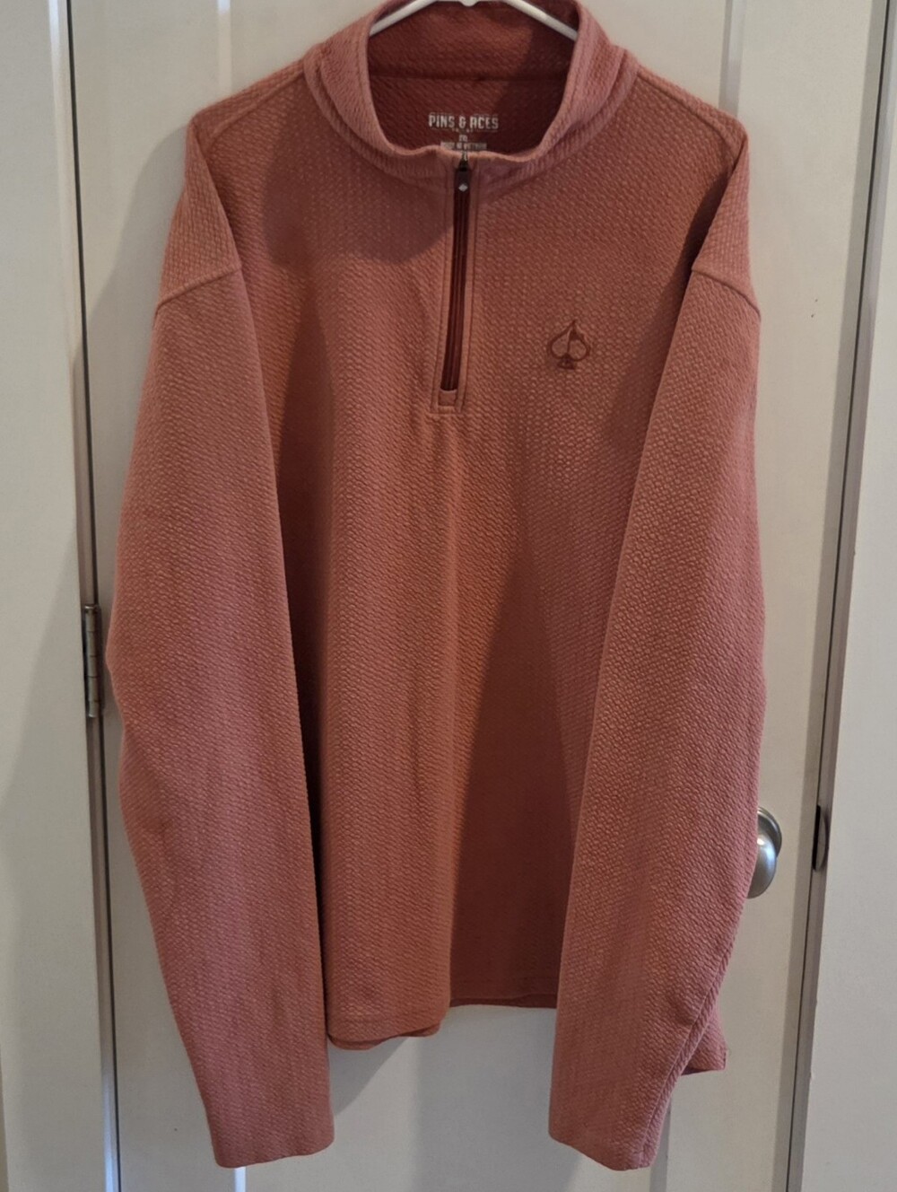 Pins & Aces Golf Co. Waffle Knit Performance 1/4 Zip Size XXL - Terracotta Clay
